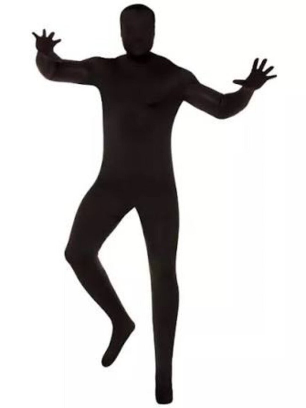 Spirit Halloween Adult XL Super Skins Solid Black Full Body Skin Suit Costume